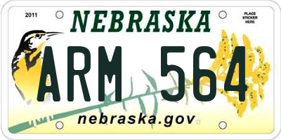 NE license plate ARM564
