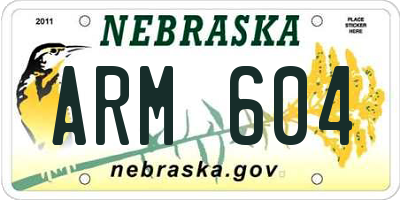 NE license plate ARM604
