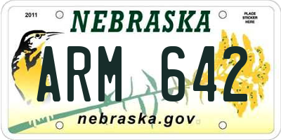 NE license plate ARM642