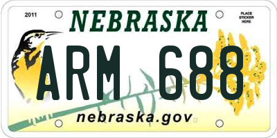 NE license plate ARM688