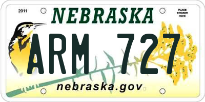 NE license plate ARM727