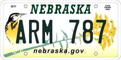 NE license plate ARM787
