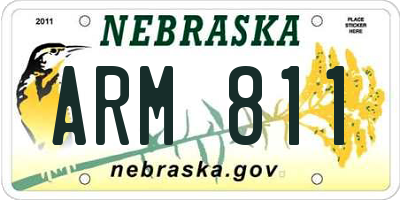 NE license plate ARM811