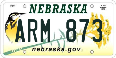 NE license plate ARM873