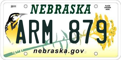 NE license plate ARM879