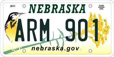 NE license plate ARM901