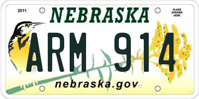 NE license plate ARM914