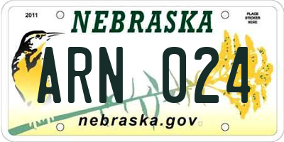NE license plate ARN024