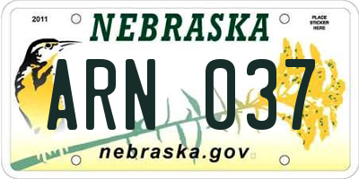 NE license plate ARN037