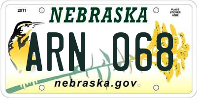 NE license plate ARN068