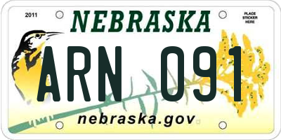 NE license plate ARN091