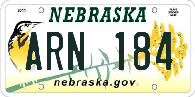 NE license plate ARN184