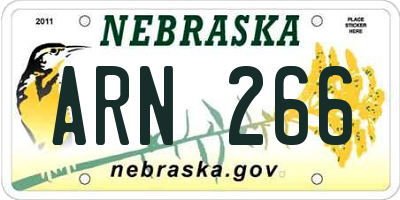NE license plate ARN266