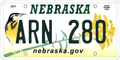 NE license plate ARN280