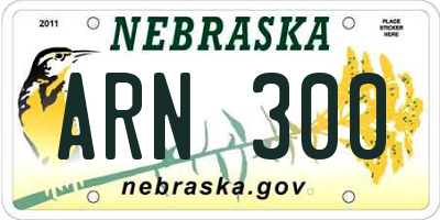 NE license plate ARN300