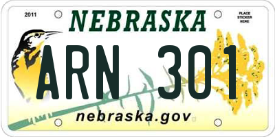 NE license plate ARN301