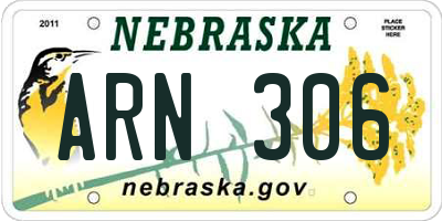 NE license plate ARN306