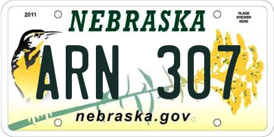 NE license plate ARN307