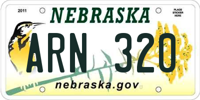 NE license plate ARN320