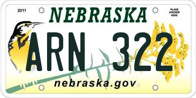 NE license plate ARN322