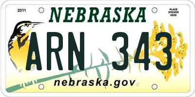 NE license plate ARN343