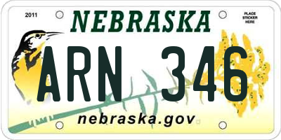 NE license plate ARN346