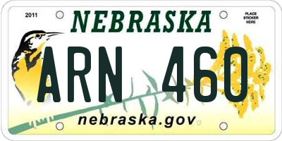 NE license plate ARN460