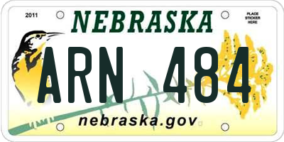 NE license plate ARN484