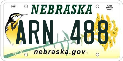 NE license plate ARN488