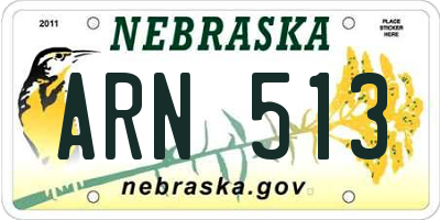 NE license plate ARN513