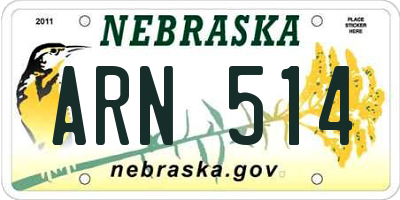 NE license plate ARN514