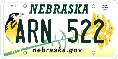 NE license plate ARN522