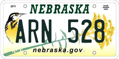 NE license plate ARN528