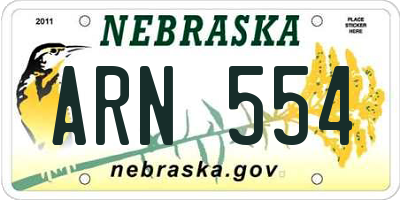 NE license plate ARN554
