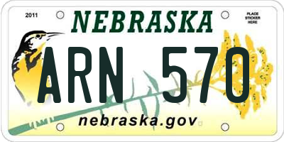 NE license plate ARN570