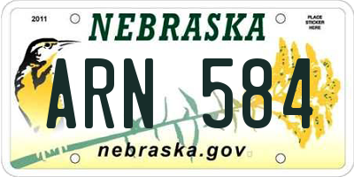 NE license plate ARN584