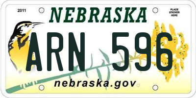 NE license plate ARN596