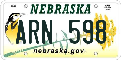 NE license plate ARN598