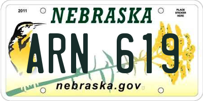 NE license plate ARN619