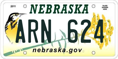 NE license plate ARN624