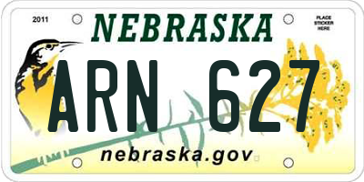 NE license plate ARN627