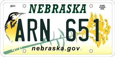 NE license plate ARN651
