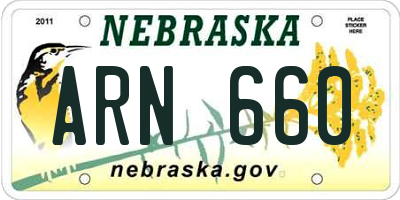 NE license plate ARN660