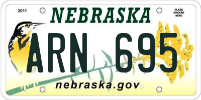 NE license plate ARN695