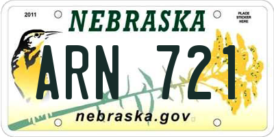 NE license plate ARN721