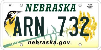 NE license plate ARN732