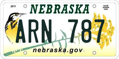 NE license plate ARN787