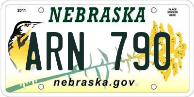 NE license plate ARN790