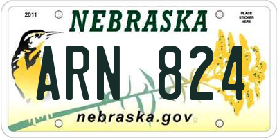 NE license plate ARN824