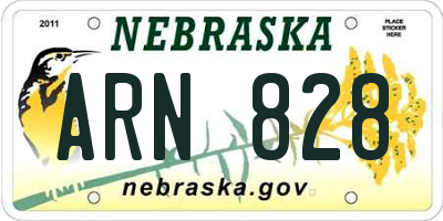 NE license plate ARN828